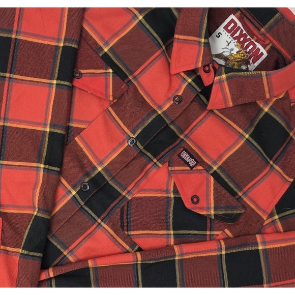 Dixxon Flannel Tops - Dixxon Flannel‎ Caballero Dragon Snap Front Red Plaid Shirt Women Small NWOT